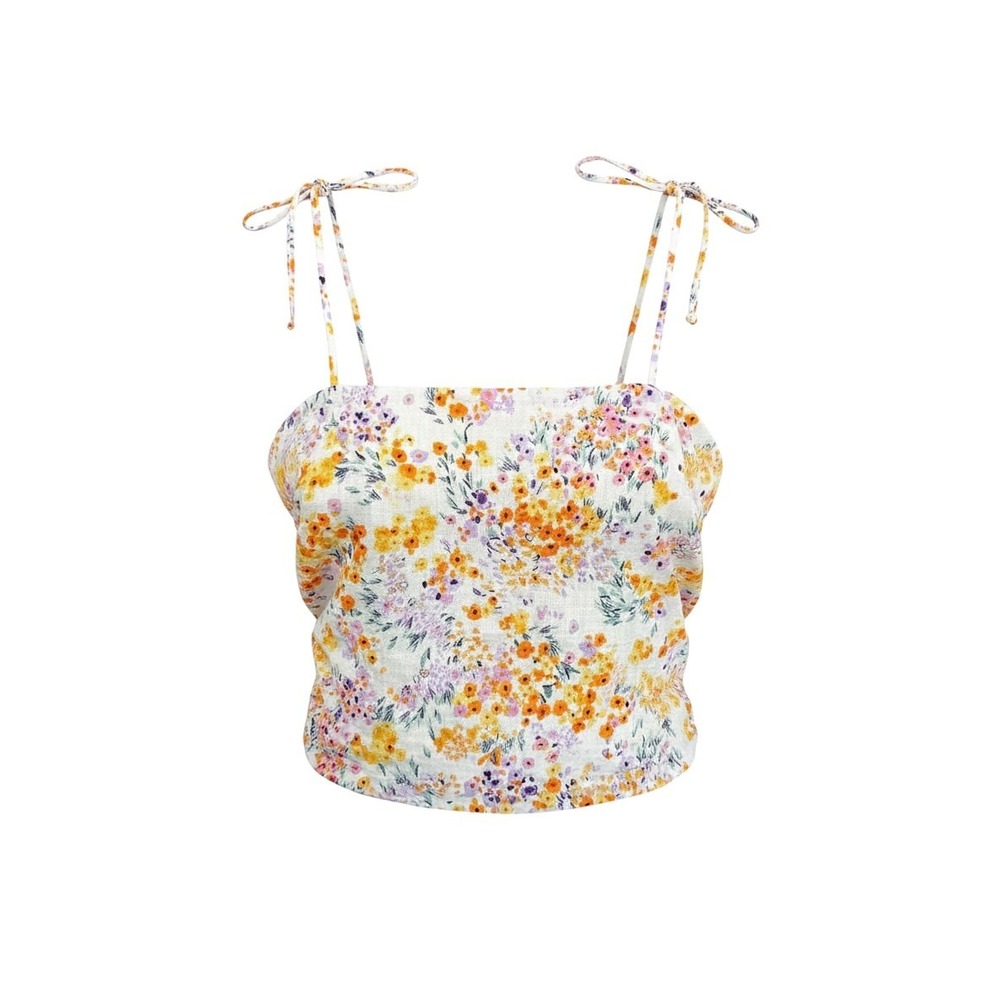H&M Floral Crop Tank‎ Top Women's Small